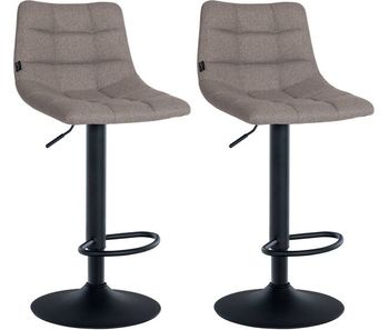Set de 2 taburetes de bar jerry en tela gris 46.5x43x87 cm