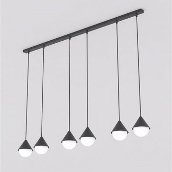 Lámpara colgante peka ii negro (6 luces)