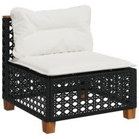 sofa de jardin  sofa de exterior sin reposabrazos con cojines ratan pe negro
