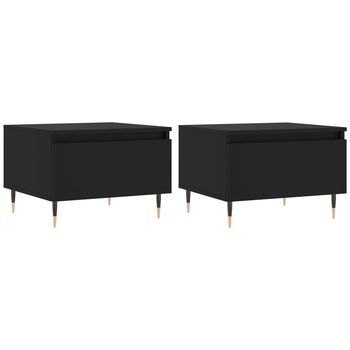 Mesas De Centro 2 Uds Madera De Ingeniería Negro 50x46x35 Cm Vidaxl