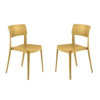 juego de 4 sillas de polipropileno amarillas cm 50x51 81h