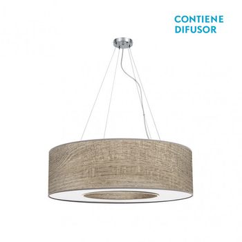 FABRILAMP Colgante acabado en color madera Gris Mediano modelo Haiti 4luces