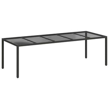 Mesa De Jardín | Mesa De Exterior Negro Puro 250 X 100 X 75 Cm Ratán Sintético