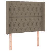 cabecero cama mueble de dormitorio con led de tela 103 x 16 x 118128 cm gris topo m020000862