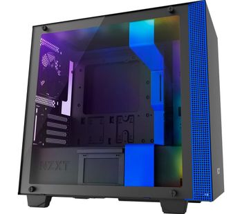 H400i Micro-ATX Mid-Tower PC Case - Black & Blue, Black