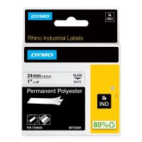cinta para impresora de etiquetas dymo rhino 24 mm x 55 m negro sobre blanco