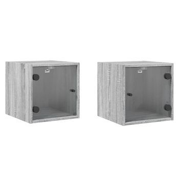 Mesita De Noche 37x35x35 Cm Madera - Gris