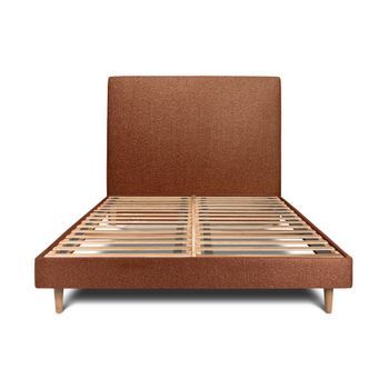 Cama De 90x190 Cm Con Cabecero Tapizado - Tejido Rizado