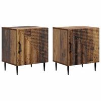 armario de noche 2 pcs madera envejecida 43 x 345 x 50 cm vidaxl