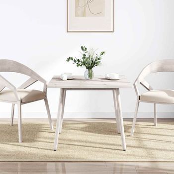 Tablero De Mesa | Tablero Escritorio Cuadrado Madera Maciza Pino Blanco 80x80x2,5 Cm