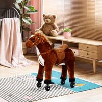 caballo de juguete para ninos de 2 anos marron homcom