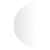 espejo de pared led moderno contemporaneo semicircular para colgar dormitorio bano 50 x 100 cm plateado loue