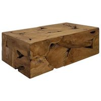 mesa de centro de diseno rustico 90 x 50 x 30 cm marron teca autentica dec037221