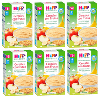 hipp cereales con frutas bio 6m 6x250 gr