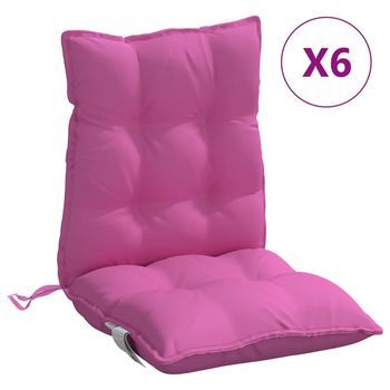 Cojines Para Silla Con Respaldo Bajo 6 Uds Tela Oxford Rosa Vidaxl