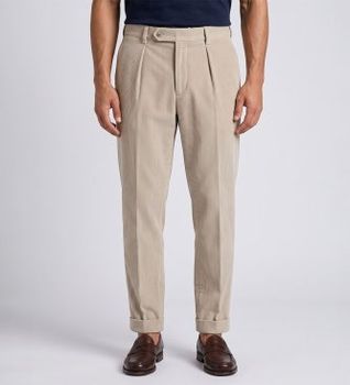 Berwich para hombre. dv1350x Pantalón Chiaia beige (48), Casual, Algodón