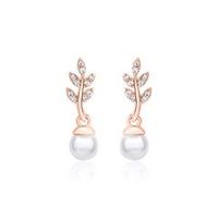 pendientes de plata 925 rosa con perlas circonitas