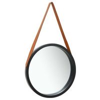 espejo de pared con correa negro 50 cm vidaxl