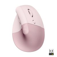 logitech lift raton inalambrico vertical para diestros 4000 dpi rosa
