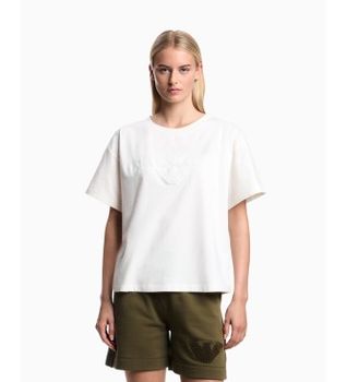 Emporio Armani para mujer. EW004077_AF20244 Camiseta Line blanco (M), Casual, Algodón, Manga corta
