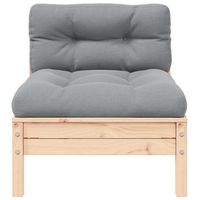 sofa central para jardin  sofa de exterior y cojines grises madera maciza acacia