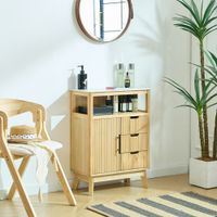 mueble de bano con 3 cajones en madera
