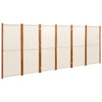biombo divisor de 6 paneles blanco crema 420x180 cm vidaxl