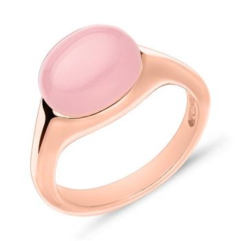 Anillo de plata chapada en oro rosa con piedras engastadas