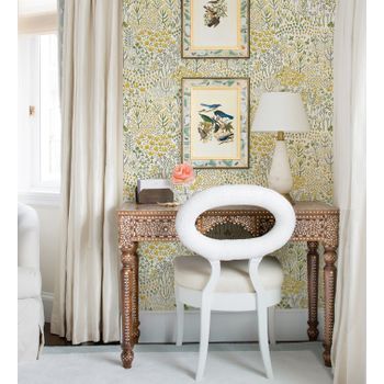 Papel Pintado Vinílico Ecológico Diseño Jardín Botánico Color Intenso Amarillo - Amy Garden 682149 De Gaulan - Rollo De 10 M X 0,52 M