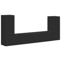 conjunto de mueble de tv 4 uds negro madera de ingenieria vidaxl