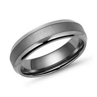 anillo de titanio parcialmente pulido de 6 mm de ancho