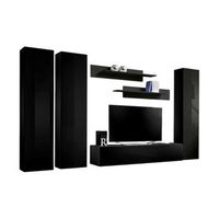 mueble de tv fly de diseno color negro brillante mueble colgante