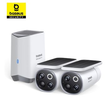Cámara de Seguridad Exterior Baseus Security S1 Pro, Claridad 3K, Inalámbrica, Solar, con Energía Continua, IP67, Wifi, Kit de 2 Cámaras
