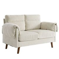 sofa compacto 2 plazas chenilla urban meuble 70x124x85cm - beige
