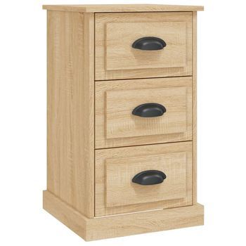 Mesita De Noche | Mesa Auxiliar | Mesilla Madera Contrachapada Roble Sonoma 39x39x67 Cm