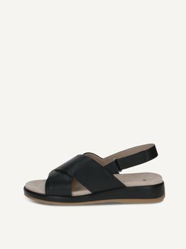 CAPRICE Sandal, black, made of Leather without heel, Size 36