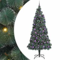 arbol de navidad artificial preiluminado con set de bolas verde vidaxl