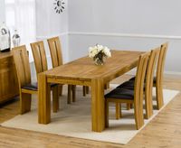 madrid 200cm solid oak extending dining table with montreal chairs