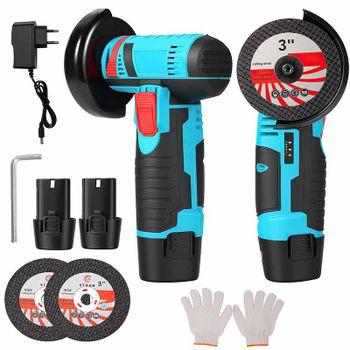 Mini Amoladora Angular de 12V, Herramienta Eléctrica Inalámbrica Recargable, para Corte, Pulido y Desbaste de Diamante, Reparación de Automóviles