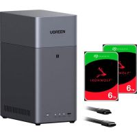 nas ugreen 2 bahias 60 tb 4 gb ram hdmi usb-c raid 01 jbod
