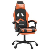 silla gaming giratoria reposapies cuero sintetico negro naranja vidaxl