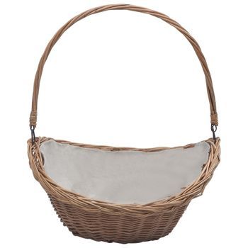 Cesta Para Leña Con Asas Sauce Marrón 57x46,5x52 Cm Vidaxl