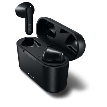 Auriculares JVC inalámbricos Bluetooth TWS con micrófono, resistencia IPX4 y carga rápida, negros