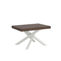 mesa extensible 90x120380 cm volantis nogal patas blanco