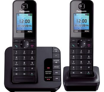 PANASONIC KX-TG8182EB Cordless Phone with Answering Machine - Twin Handsets