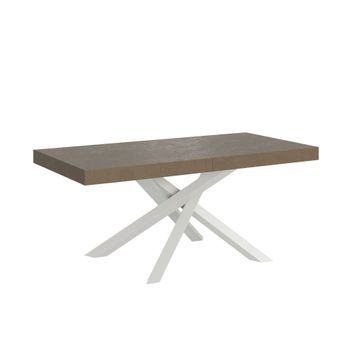 Mesa Extensible 90x200/304 Cm Volantis Gris Paloma Estructura Blanco