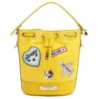 nicole lee bolso de mano bolso cubo con parches de colores amarillo para mujer