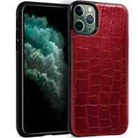 cool carcasa leather crocodile rojo para iphone 11 pro max
