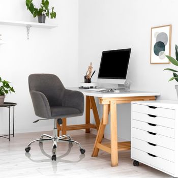 Silla home office tela gris oscuro