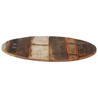 tablero de mesa  tablero escritorio redonda madera reciclada maciza 70 cm 15-16 mm